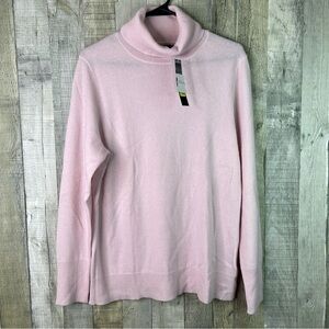Alex Marie XL 100% Cashmere Baby Pink Long Sleeve Turtleneck Sweater